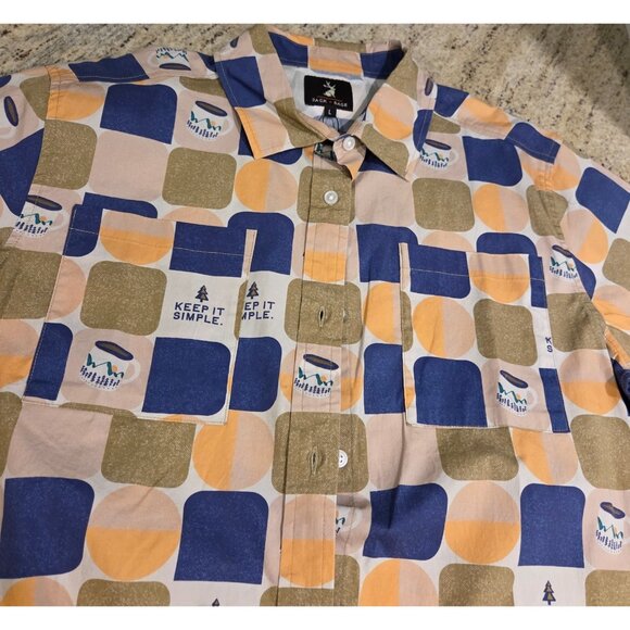 New! Jack & Sage Women’s L Retro Picnic Camp Shirt Keep It Simple Coffee Mug - Picture 9 of 14